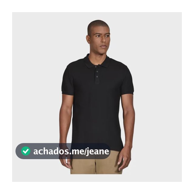 Polo Aramis Manga Curta Piquet Mescla Básica Preto