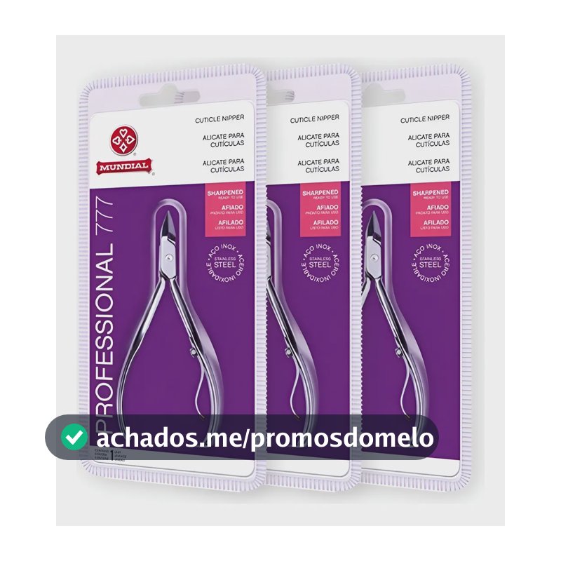 Kit 3 Alicates Inox Cutícula 777 Profissional Mundial S A