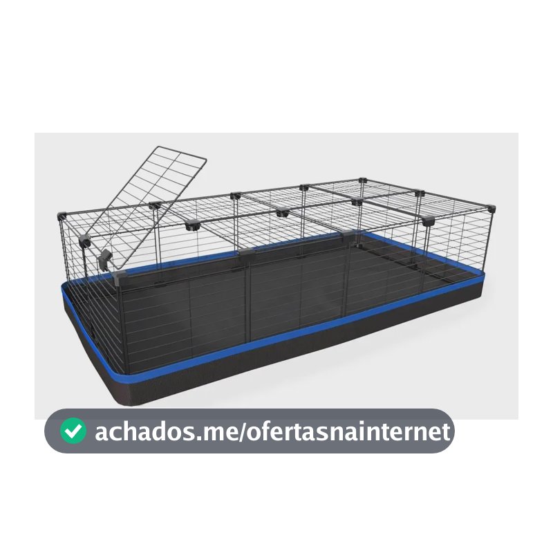 Cercado Gaiola Porquinho Índia Mini Coelho 60x120 Tapete Cor Azul