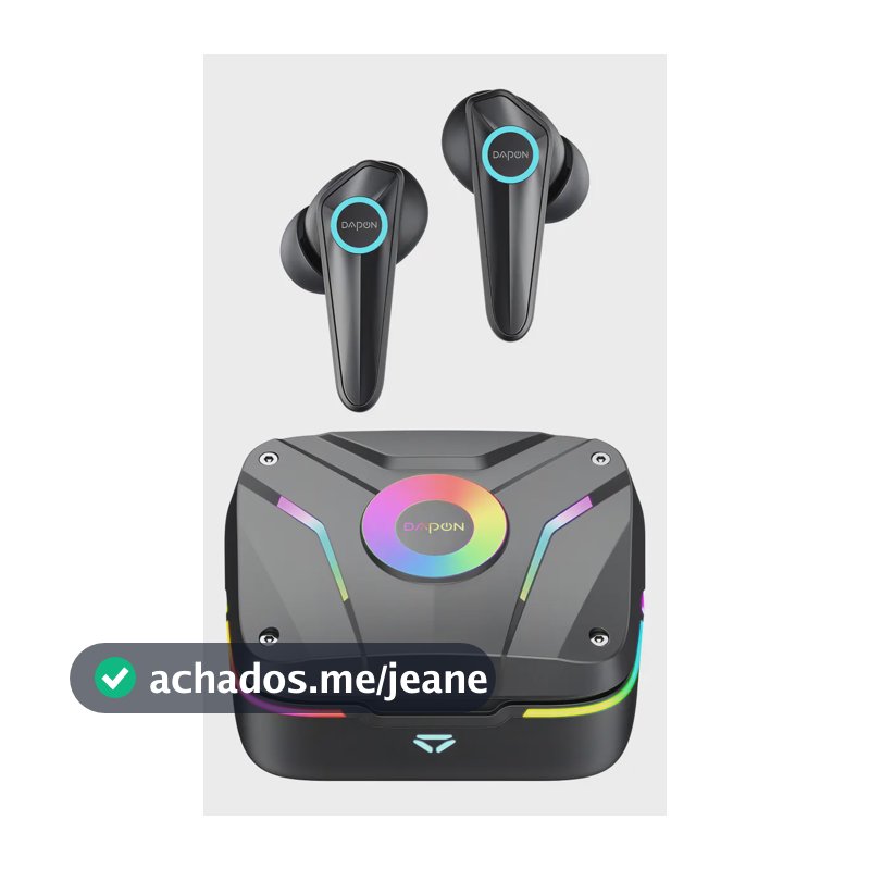 Fone De Ouvido Gamer In-ear Dapon R11 Tws Bluetooth 5.1 Rgb Cor Preto