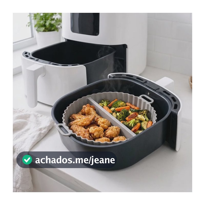 Forma Air Fryer Silicone Com Divisor 20cm Antiaderente