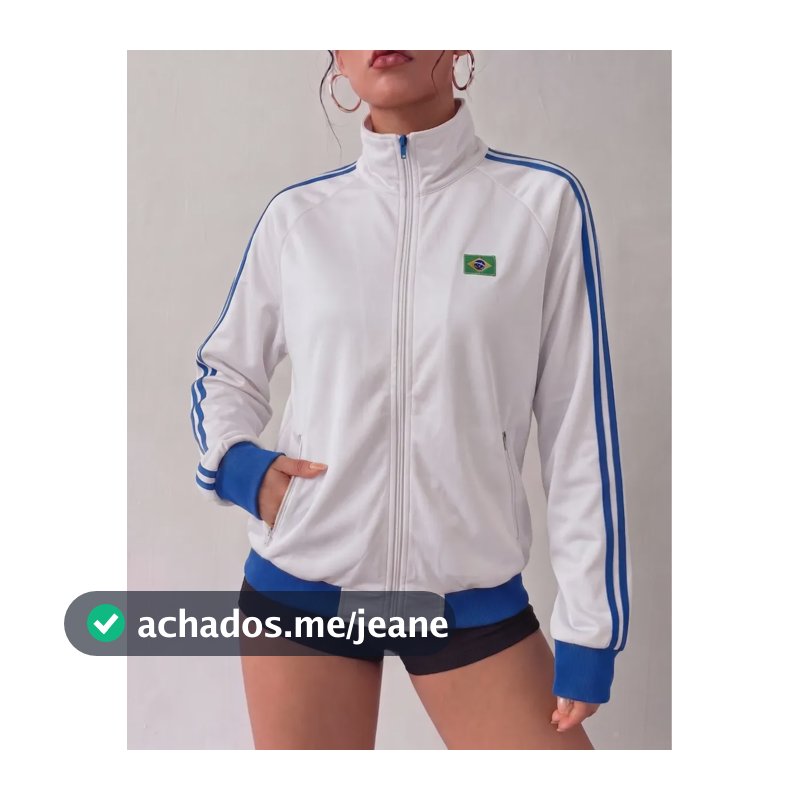 Jaqueta Feminina Casaco Manga Longa Tendência Brasil Copa Branco G