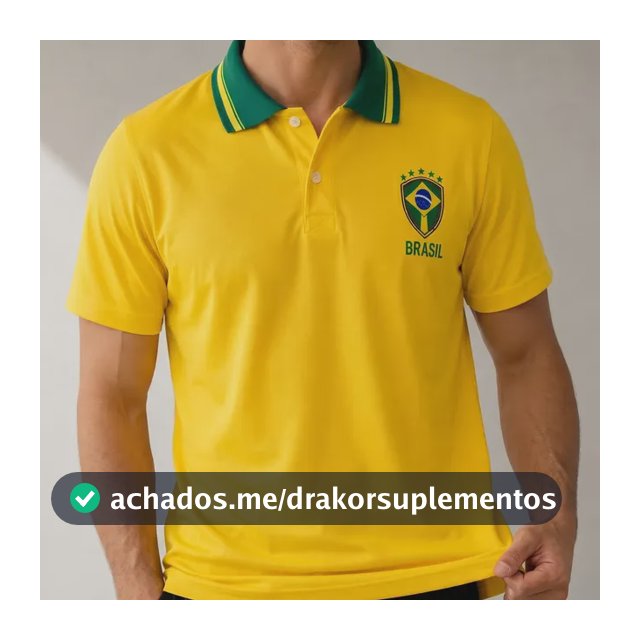 Camisa Polo Brasil Masculina Seleção Brasileira Premium Hexa Amarelo G Lisa
