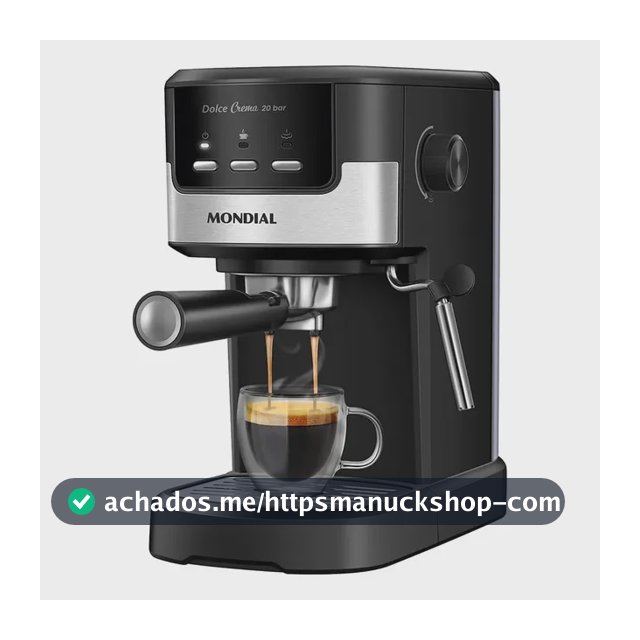 Cafeteira Espresso Dolce Crema 20 Bar Mondial Preto/Inox 1200W C-21-E-CNP