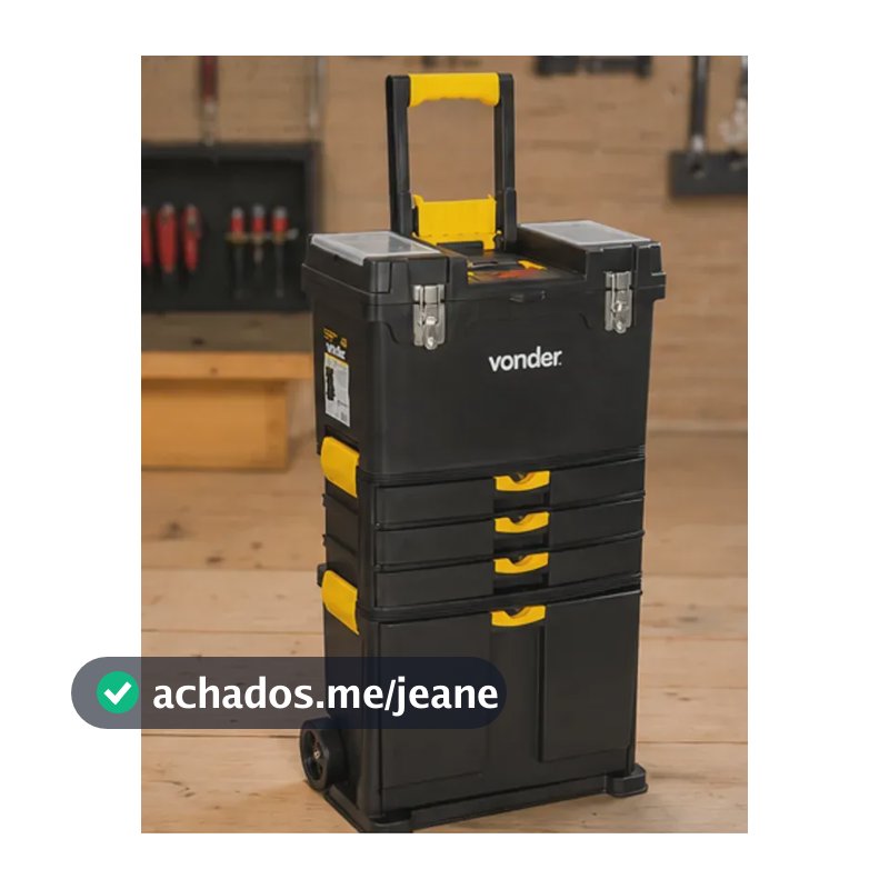 Caixa para Ferramentas com Rodas Gavetas e Compartimentos VONDER CRV 0500