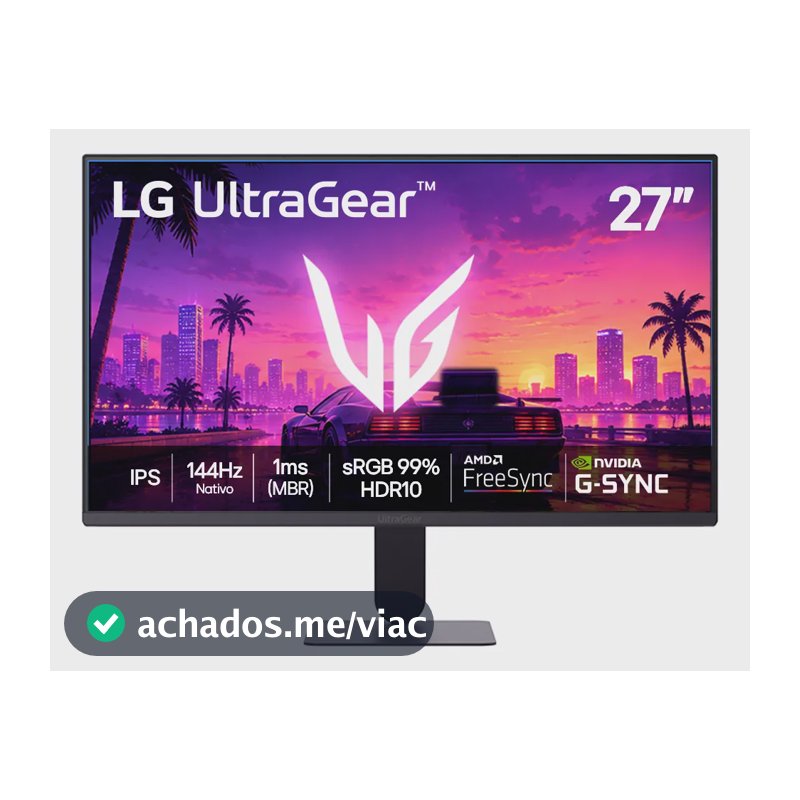 Monitor LG Ultragear 27 , 144hz, 1ms(mbr), Preto - 27g411b Preto 127/220v