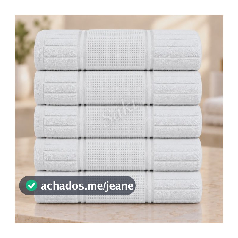 Kit 5 Toalhas Lavabo Dohler Bella Ponto Cruz Etamine Branco Lisa