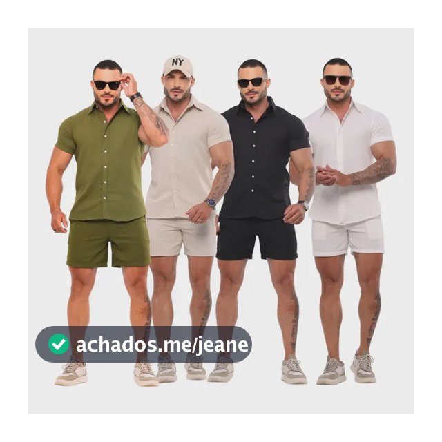 Conjunto Masculino Linho Camisa Shorts Mauricinho Com Bolso
