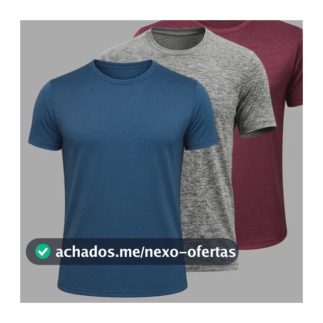 Kit 3 Camiseta Dry Fit Masculina Academia Confortável Azul - Cinza - Vinho P