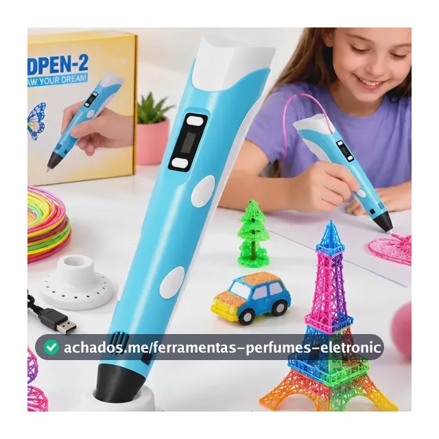 Caneta Impressora 3d Infantil Profissional + Refil Cabo Usb Amarelo 127/220v