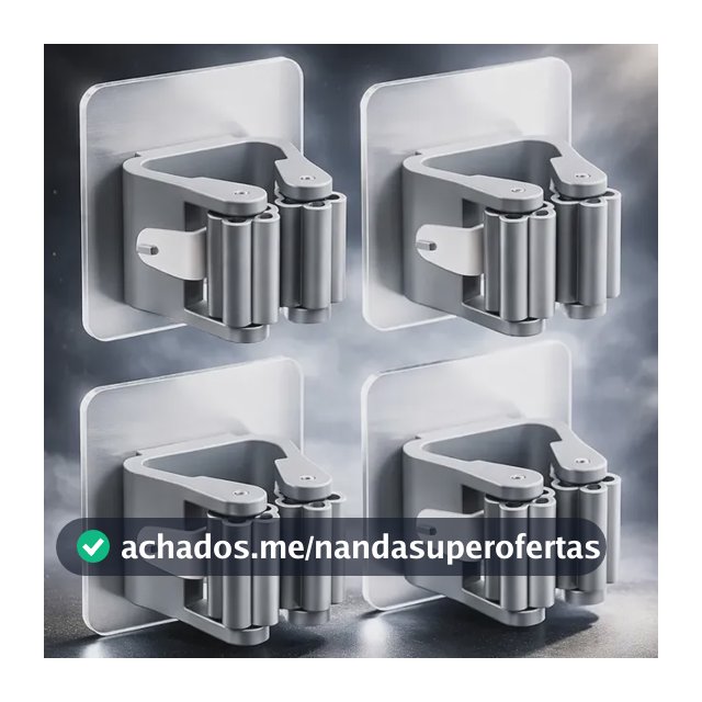 Combo 4 Suportes Adesivo Gancho Para Vassoura Mop Rodo Organizador De Parede Sem Furar