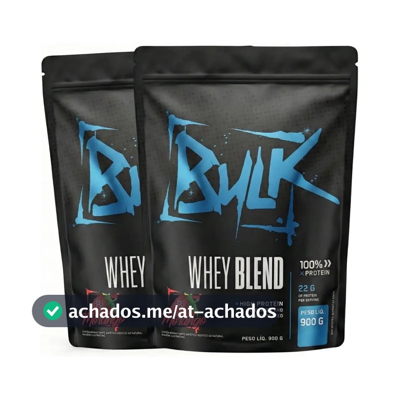 Kit 2x Whey Protein Blend 900g Pó | Bulk Nutrition Sabor Morango