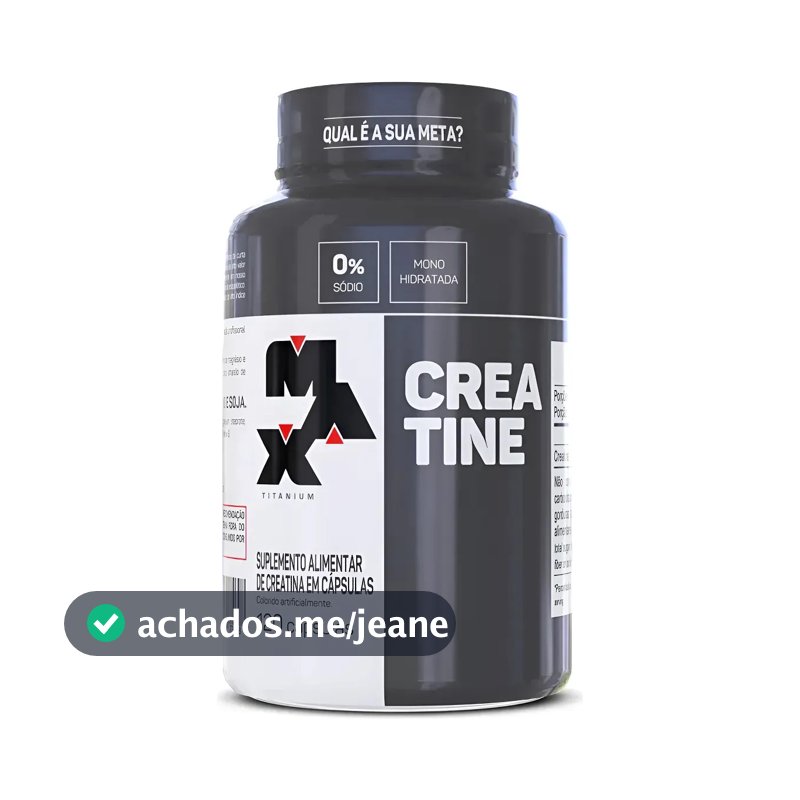 Creatina Max Titanium monohidratada micronizada pura em cápsula Sem sabor de 120 un