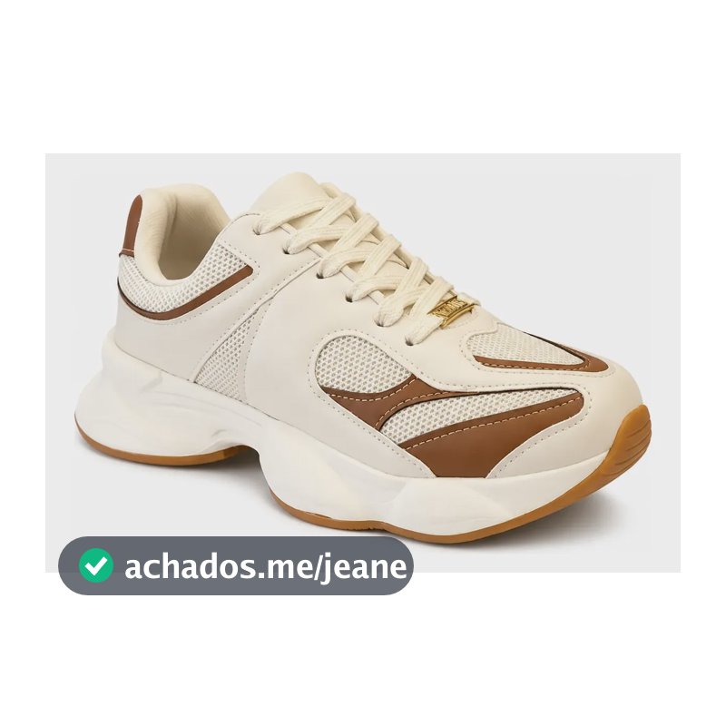 Tenis Vizzano Sneaker Lançamento Casual Leve Confortavel Off/marrom 39 Br