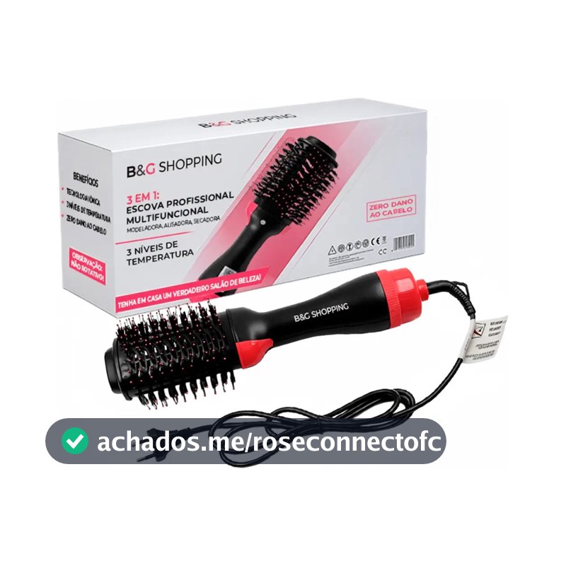 Escova Secadora Elétrica Profissional Seca Alisa E Modela B&G SHOPPING