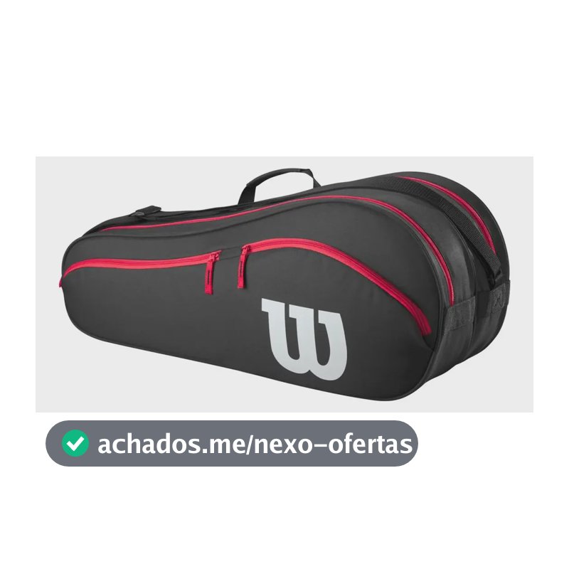 Raqueteira Wilson Advantage preta e vermelha 6pk