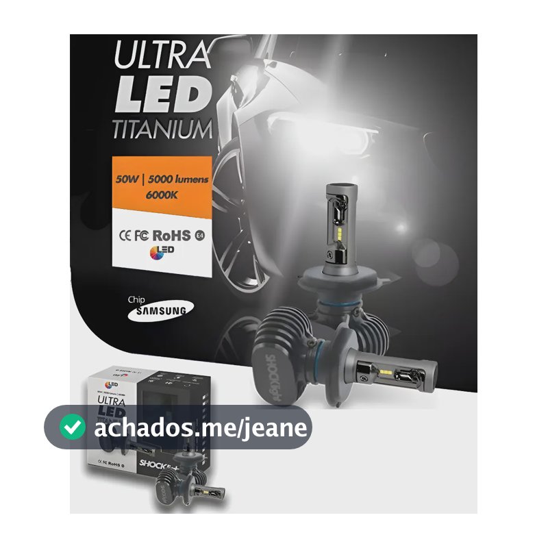 Par Lampada Ultra Led Shock Light Titanium H11 10.000 Lumens H11 6000k