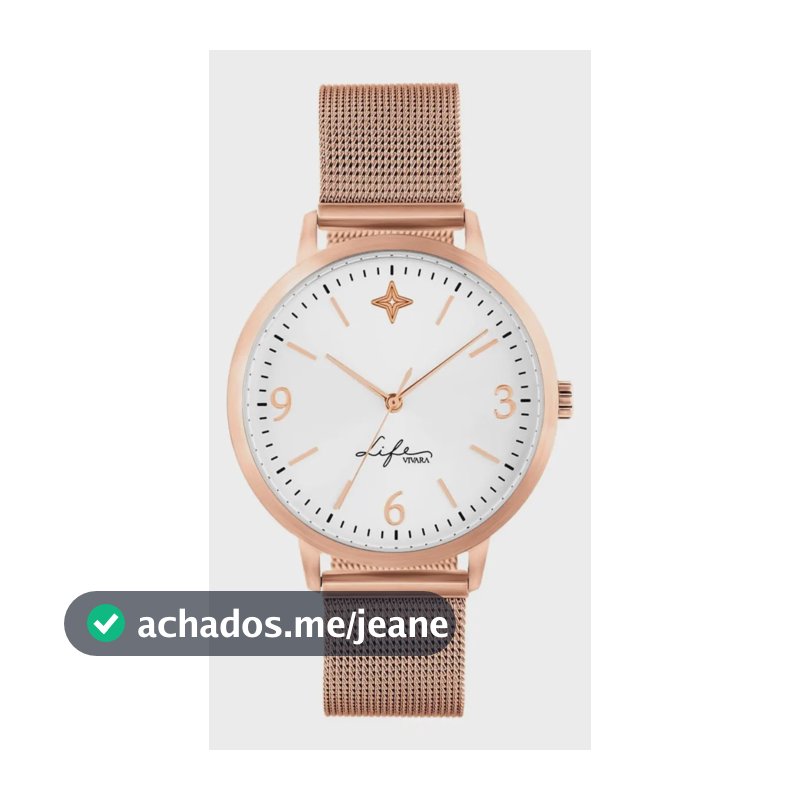 Relógio Life Moments Feminino Aço Rosé Correia Rosa-pálido Bisel Rosa-pálido Fundo Branco