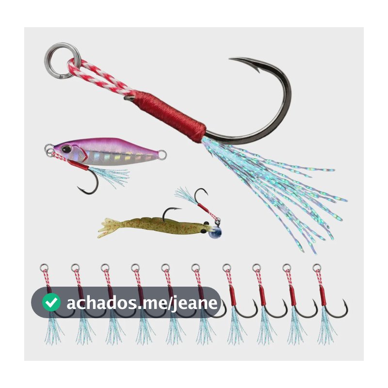 Suporte Hook Premium P/ Micro Jig Anzol Pequeno #10 Kit 10un