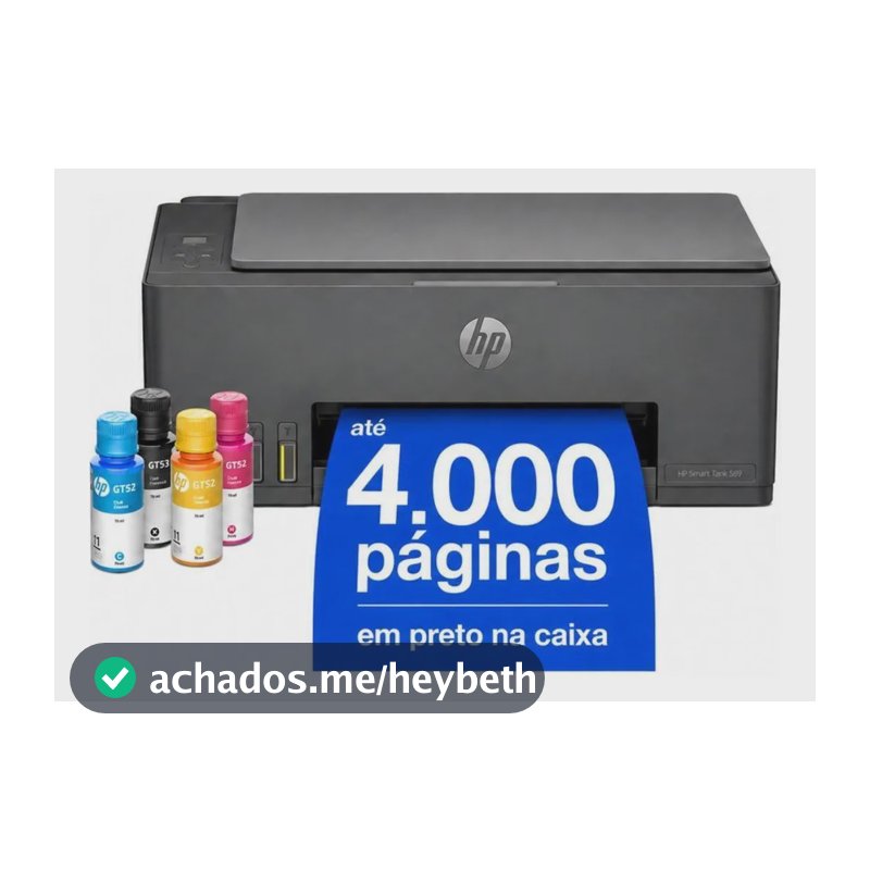 Impressora Multifuncional Hp Smart Tank 589 Tanque Tinta Preto Bivolt