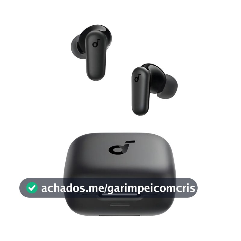 Fone de Ouvido Bluetooth 5.4 soundcore P30i da Anker, Cancelamento de Ruído Adaptativo, Graves Poderosos, 45H de Reprodução, Estojo 2-em-1 com Suporte para Celular, IP54, Fone sem fio TWS, Preto