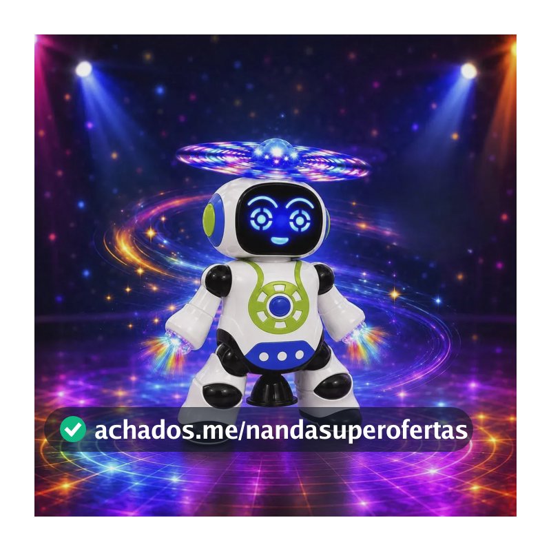 Robô Eletrônico BRAVENI de Dança Musical com Luzes para Crianças