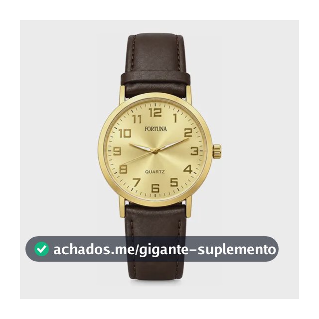 Relógio De Pulso Masculino Minimalista Old Money Fortuna Marrom Cx Dourada