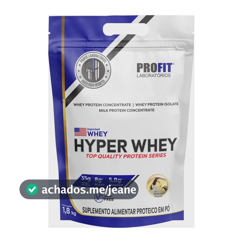 Whey Protein Hyper Whey 1,8kg Baunilha - Profit Laboratórios