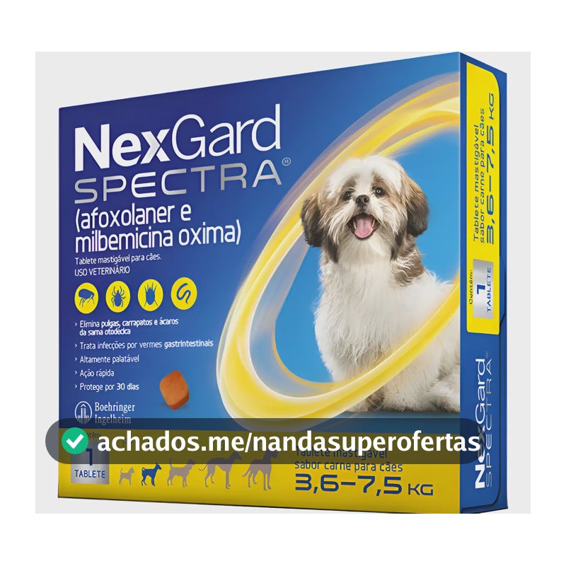 Antipulgas E Carrapatos Nexgard Spectra De 3.6kg A 7.5kg 1un Amarelo