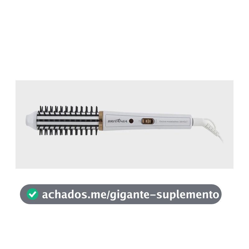 Escova Modeladora Britânia 2 em 1 Branca Antiaderente 60W BEC04 Bivolt