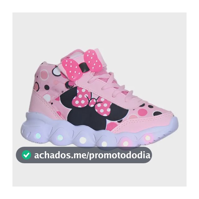 Tenis Luminoso Infantil Pisca Pisca Lacinho Rosa + Brinde