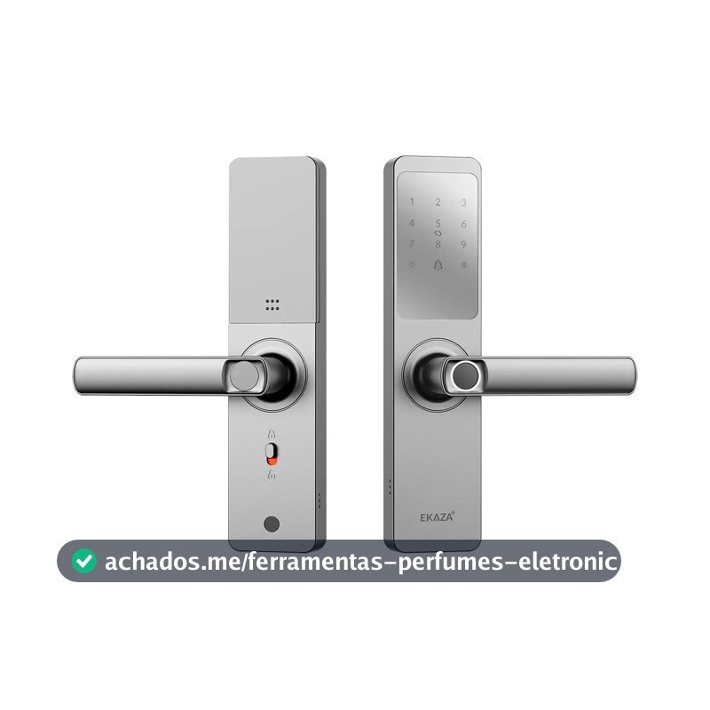 Fechadura Digital Inteligente Biometria Lyra Wifi Ekaza Alumínio Prateado