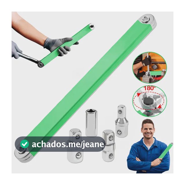 Catraca Offset Conjunto Chaves Extensão Em Aço Carbono Verde