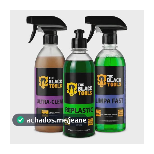 Kit Lavagem Shampoo Produtos Para Limpeza Automotiva Ultra-clean Replastic Limpa Fast Lavar Carro Rapido The Black Tools