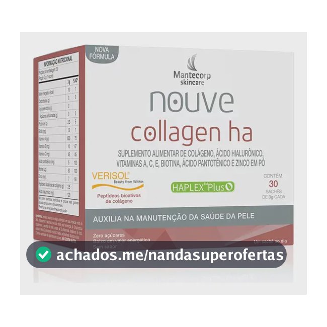 Colágeno Mantecorp Alimentar Nouve ha em pó Sem sabor x 84g 30 un