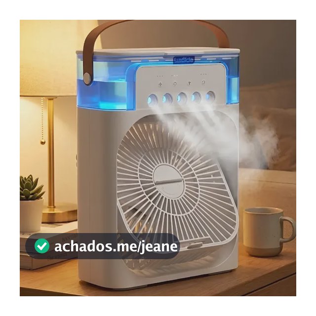 Climatizador De Ar Ventilador Portatil 600mL Grande 5 Saidas Ar Frio Super Potente Umidificador Purificador Silencioso Oscilante Para Casa E Escritorio Luxside