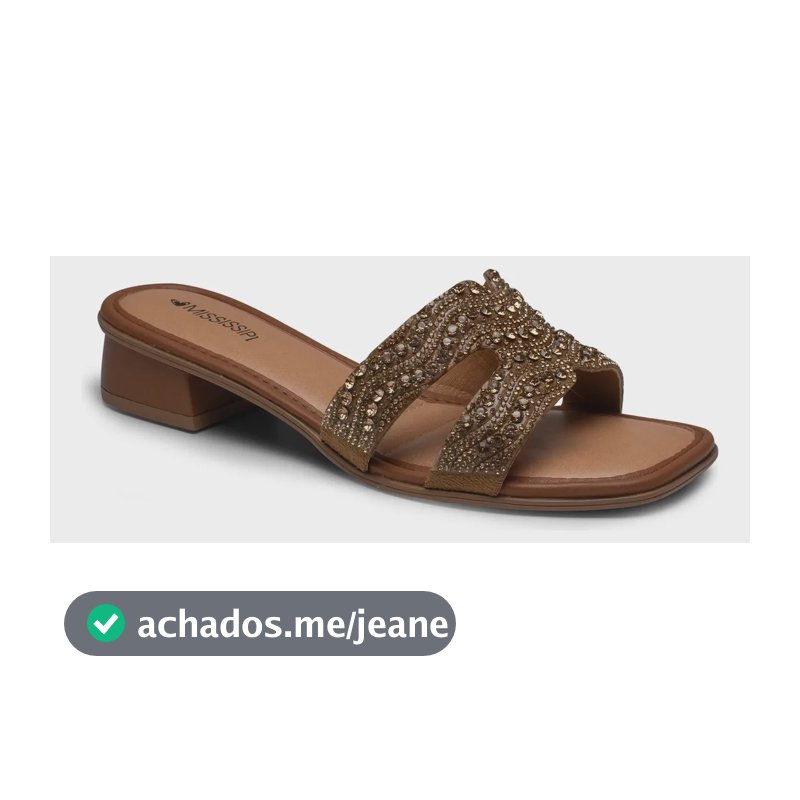 Tamanco Feminino Salto Baixo Mississipi J2511 Caramelo 35