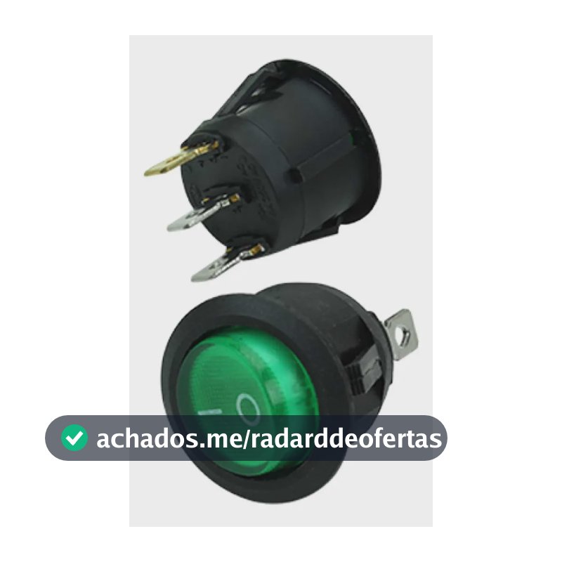 Chave Gangorra ChipSCE 10A LED Verde 3 Terminais Projetos Eletrônicos