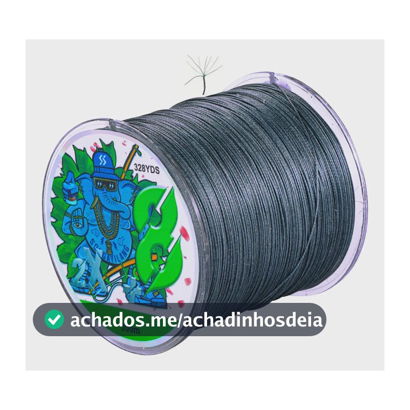 Linha De Pesca Pe 300m 8 Fios Premium Multifilamento Durável Cinza 0.23mm-30lb