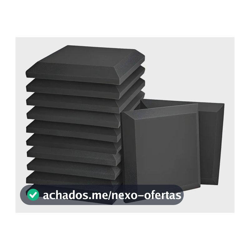 Kit 50 Placas Espuma Acústica 50 X 50 X 5cm Lisa Anti-chamas Cinza-escuro