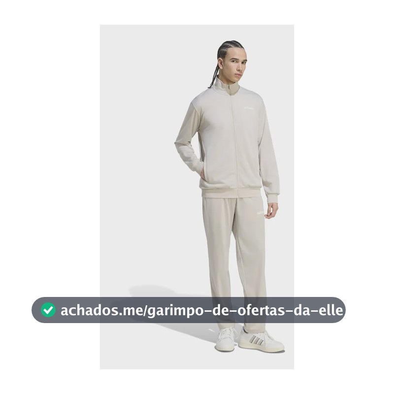 Conjunto De Agasalho Masculino Linear adidas Bege Liso Gg