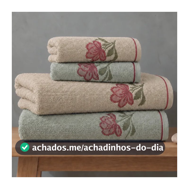 Jogo De Toalhas 4 Peças Karsten 100% Algodão Banho E Rosto