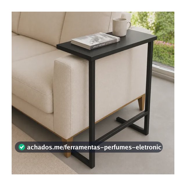Mesa De Apoio Canto Retangular Lateral Sofá Leitura Notebook