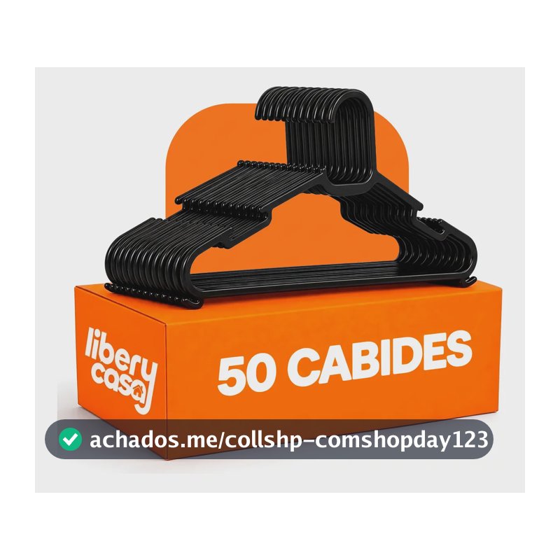 Kit 50 Cabide Adulto Preto Reforçado Organizador Combate Antideslizante Slim Adulto Kit Cabides Antiderrapante Para Roupa