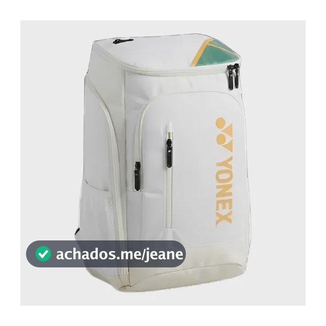 Nova Mochila Raqueteira Yonex Ba1408cr Para Tênis E Beach Branco Com Detalhes Em Verde Esmeralda