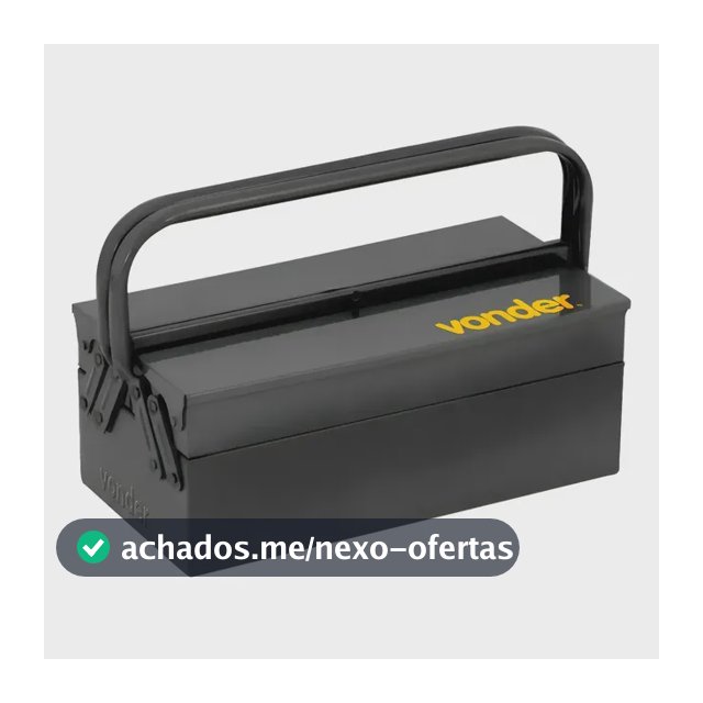 Caixa Para Ferramentas Metalica 03 Gavetas 40x19x16 Vonder Preto
