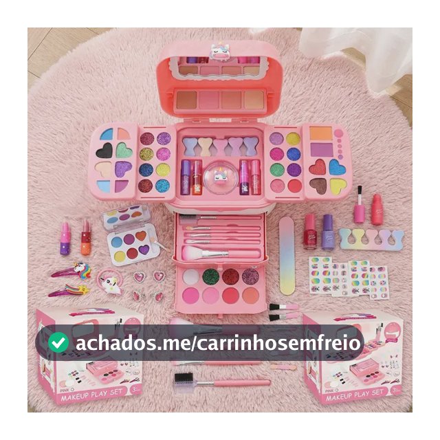 Kit Maquiagem Infantil Seguro Lavável Maleta Beleza Meninas