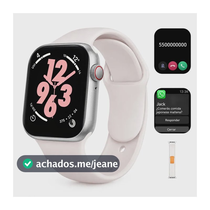 Jiditech Smartwatch Relógio Inteligente 1.83" 42mm M60pro, Monitoramento Cardíaco, 60 Funções, Chamadas & Notificações, Carregamento Sem Fio Resistente, Compatível Android/iOS, para Homens e Mulheres