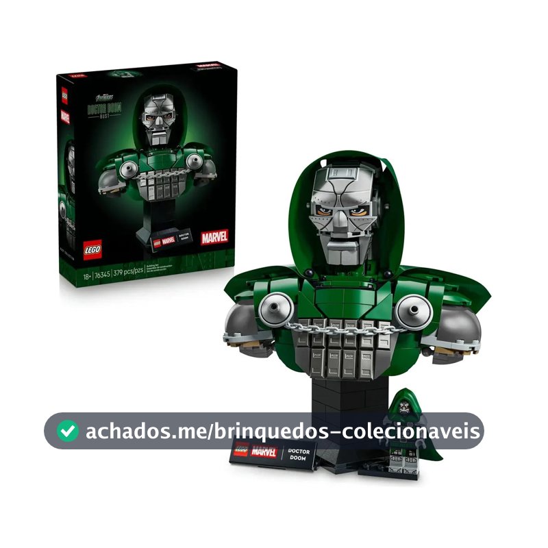 LEGO® Marvel Doctor Doom Bust 76345; conjunto de construção colecionável para construir e exibir; ideia de presente para fãs da Marvel; maiores de 18 anos