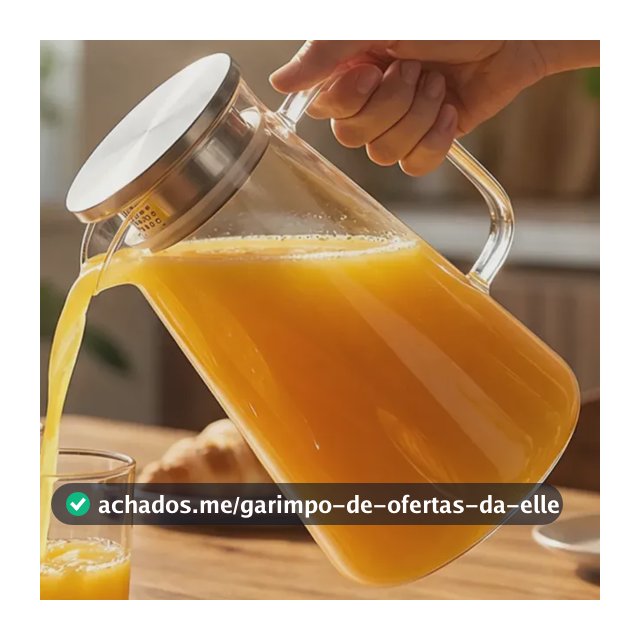 Jarra Vidro Borossilicato 1,8 Litros Tampa Inox Hermética Agua Suco Transparente